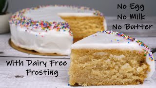 Super Moist Vanilla Birthday Cake  No Egg No Milk No Butter Cake [upl. by Simonsen]