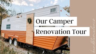 Our DIY Camper Remodel  Before amp After  RV Travel Trailer Renovation Tour [upl. by Tann]