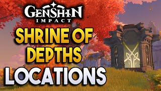 All Liyue Geo Shrine Of Depths Locations 【Genshin Impact】 [upl. by Ahsienod]