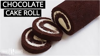 THE BEST Chocolate Cake Roll Chocolate Swiss Roll Recipe [upl. by Harday]