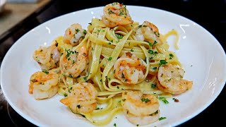 Easy Shrimp Scampi Recipe with Fettuccini [upl. by Ahsienet862]