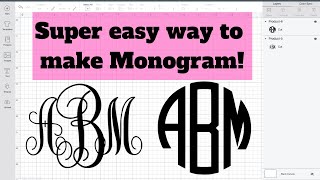 How to make a Monogram Cricut Design Space Chicfetti [upl. by Stockwell]