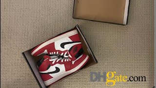 AIR JORDAN 1 CHICAGO DHGATE REVIEW [upl. by Ahsayn920]