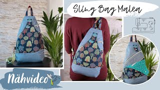 Nähanleitung Sling Bag Malea  Unisex Rucksack mit einem Schultergurt Bag sewing [upl. by Pohsib]