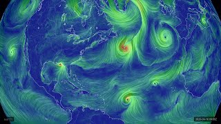 4K 2020 time lapse of entire 2020 Atlantic hurricane season surface winds over the North Atlantic [upl. by Ailimaj]