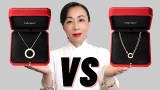 CARTIER LOVE NECKLACE 2 DIAMONDS VS LOVE NECKLACEMod Shots Pros amp Cons Wear amp Tear [upl. by Carboni]