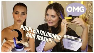 I TRY EMILY RATAJKOWSKI’S FAVE KERASTASE HAIR MASK  BLOND ABSOLU ULTRA VIOLET [upl. by Gomez]