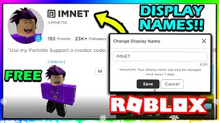 NEW DISPLAY NAMES ROBLOX UPDATE  HOW TO CHANGE YOUR DISPLAY NAME IN ROBLOX 2021 FREE [upl. by Ynolem297]