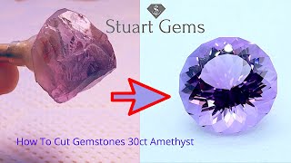 How are gemstones cut faceting a 30ct Brazilian amethyst [upl. by Eivi]