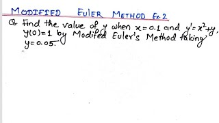 Modified Eulers Method  Modified euler method numerical analysis [upl. by Filia902]