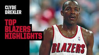 Clyde Drexlers Best Trail Blazers Highlights [upl. by Anada]