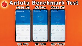 Xiaomi Poco F3 vs Poco X3 Pro vs Poco X3 Antutu Benchmark Test  SD 870 vs SD 860 vs 732G Antutu 🔥 [upl. by Odnumyer269]