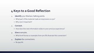 How to Write a Reflection Assignment [upl. by Marylynne]