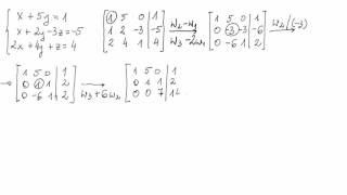 Rozwiązywanie układu równań 3x3 metodą GaussaJordana [upl. by Bernarr]