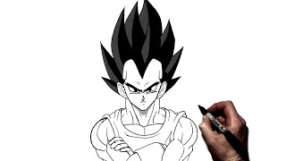 How To Draw Vegeta  Step By Step  Dragonball [upl. by Atinaj]