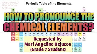 HOW TO PRONOUNCE THE 118 ELEMENTS IN PERIODIC TABLE  Teacher Maureen [upl. by Kerek419]