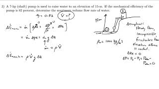 Thermodynamics Exam 1 Problem 3 Mechanical Energy Efficiency [upl. by Otina]