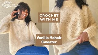 Attempting to crochet a sweater using ONLY mohair  Crochet With Me Ep 15 [upl. by Polinski]