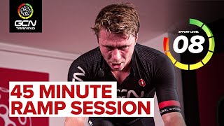 45 Minute Indoor Cycling Ramp Workout  From Threshold To Sprints [upl. by Ihsakat288]