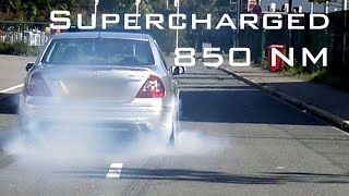 Mercedes E55 AMG V8 Supercharged  Acceleration  Sound  Onboard Autobahn  0200 Kmh [upl. by Ttej266]