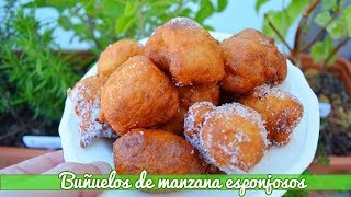 Buñuelos de manzana ESPONJOSOS fáciles y rapidos [upl. by Tletski858]