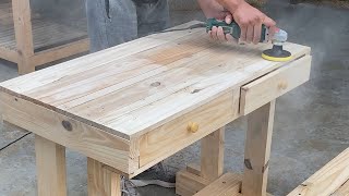 Amazing Ideas For Wood Pallet Recycling  How To Build A Student Desk From Wooden Pallets [upl. by Seuqirdor731]