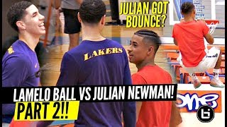 LaMelo Ball vs Julian Newman PART 2 Melo TALKIN NON STOP TRASH Julian DUNKING [upl. by Analak]