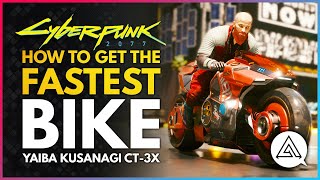 CYBERPUNK 2077  How to Get the FASTEST Bike  Yaiba Kusanagi CT3X Akira Bike [upl. by Fabian]