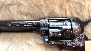 Engraved Umarex Colt Peacemaker Single Action Army BB revolver [upl. by Iretak]