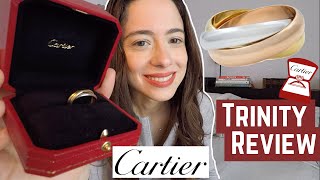 Cartier Trinity Ring Review  3 Bands  Pink Yellow White Gold Trinity Collection Explained [upl. by Enelrac]