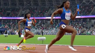 USA women take on Europe in 4x100 meter relay  NBC Sports [upl. by Atews]