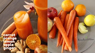 immuneboosting  Carrot Orange Lemon Apple Ginger juice  for better eyesight amp glowing skin [upl. by Hankins183]