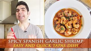 Spicy Spanish Garlic Shrimp Recipe  Gambas al pil pil [upl. by Washko941]