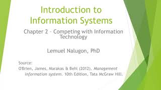 Competing with Information Technology Introduction to Information Systems [upl. by Aitital]