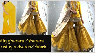 DIY GhararSharara Cutting and Stitching  Gharara EASY makingLatest Sharara Dress [upl. by Anneehs]