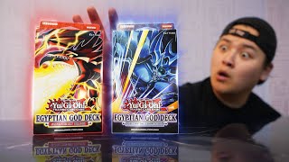 OPENING THE NEW KONAMI EGYPTIAN GOD YUGIOH DECKS SLIFER the SKY DRAGON amp OBELISK the TORMENTOR [upl. by Samuelson]