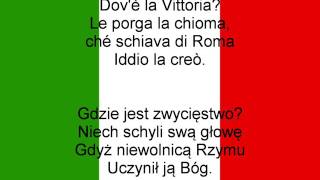 Himno Nacional de Italia  Hymn Włoch IT PL lyrics [upl. by Atneuqal]