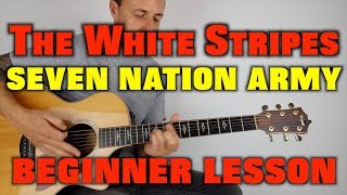 How to play Seven Nation Army The White Stripes EASY LESSON [upl. by Aihsenrad403]