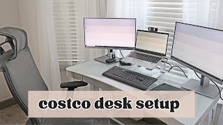 Costco Tresanti SIT STAND Adjustable Height Desk Setup  Working From Home [upl. by Nahsrad]