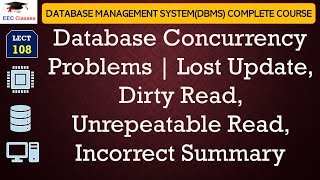 L108 Database Concurrency Problems  Lost Update Dirty Read Unrepeatable Read Incorrect Summary [upl. by Boor]