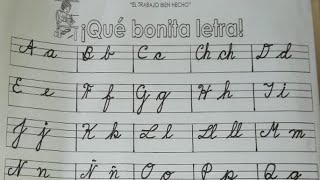 Escritura en letra cursiva del abecedario [upl. by Herrington163]