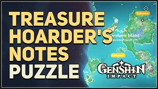 Treasure Hoarders Notes Puzzle Genshin Impact Watatsumi Island [upl. by Asiulana13]