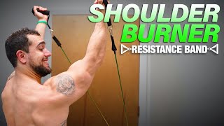 Resistance Band Shoulder Workout At Home to Get Ripped [upl. by Aivul]