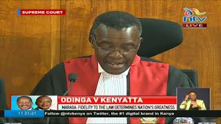 CJ David Maraga reads the determination of the Supreme Court majority [upl. by Dorweiler682]