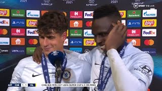 Kepa and Mendy do joint interview after inspired substitution leads Chelsea to Super Cup glory [upl. by Nylsoj]