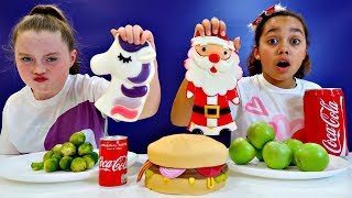 Real Food VS Gummy Food Challenge Christmas Special [upl. by Anastice]