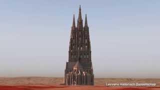 Saint Peters church Leuven Louvain Belgium  what it should look like POVRay animation [upl. by Clie]