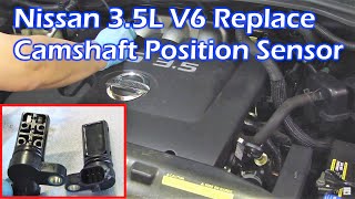 Replace Nissan 35L V6 Camshaft Position Sensor  TCS  SLIP Light  P0345 Code  2004 Nissan Quest [upl. by Latreshia]