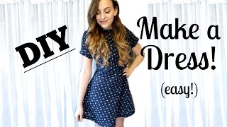 HOW TO SEW A DRESS FROM SCRATCH EASY  Jessica Shaw [upl. by Analim]