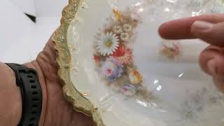 Fine Antique G Demartine amp Co Limoges Floral China Plate [upl. by Latsyrc]